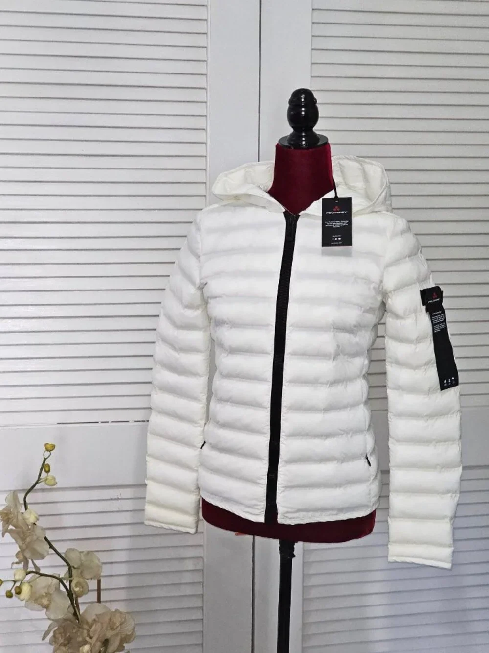 NWT Peuterey Women's Bianco Polyester Quilted Down Jacket Size 40 S 1937 - Picture 2 of 16